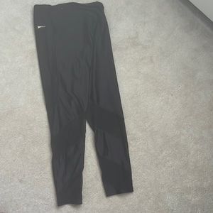 victoria secret leggings satin material.  worn once size M